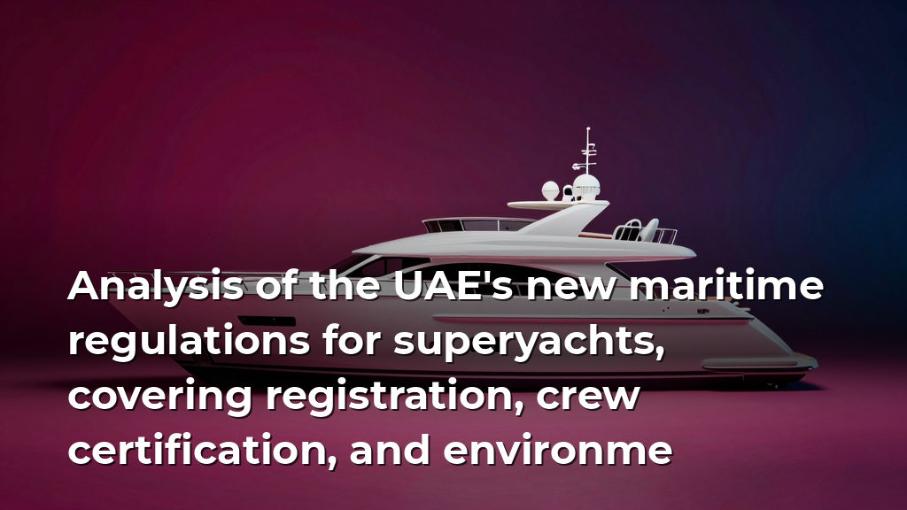 UAE Superyacht Code: New Regulations for Owners and Charterers